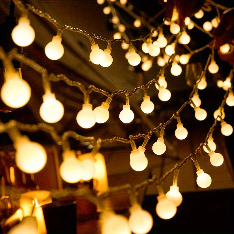 Luces de cadena para exteriores con batería, blanco cálido