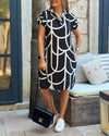 Lydia | Vestido tipo polo con estampado geométrico