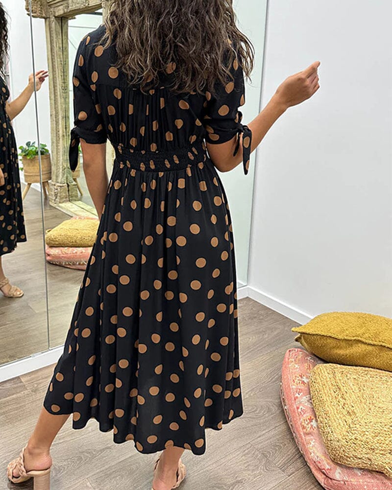 Kimberly | Vestido de escote en V con lunares