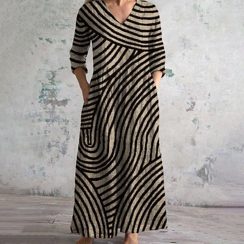 Eve - Vestido Vintage a Rayas