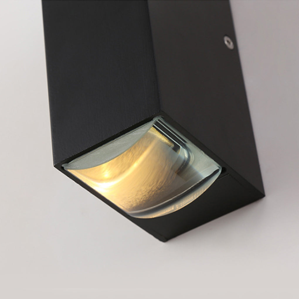 Lámpara de pared exterior de aluminio negro LED arriba y abajo