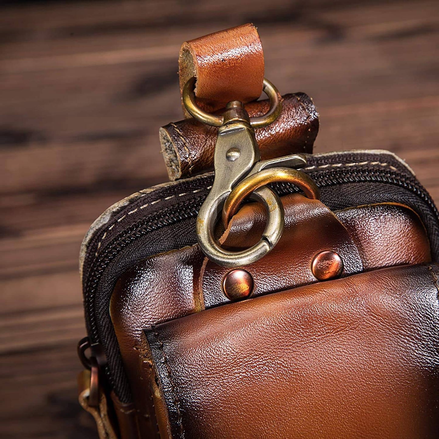 Robert - Bolso cruzado de cuero vegano vintage