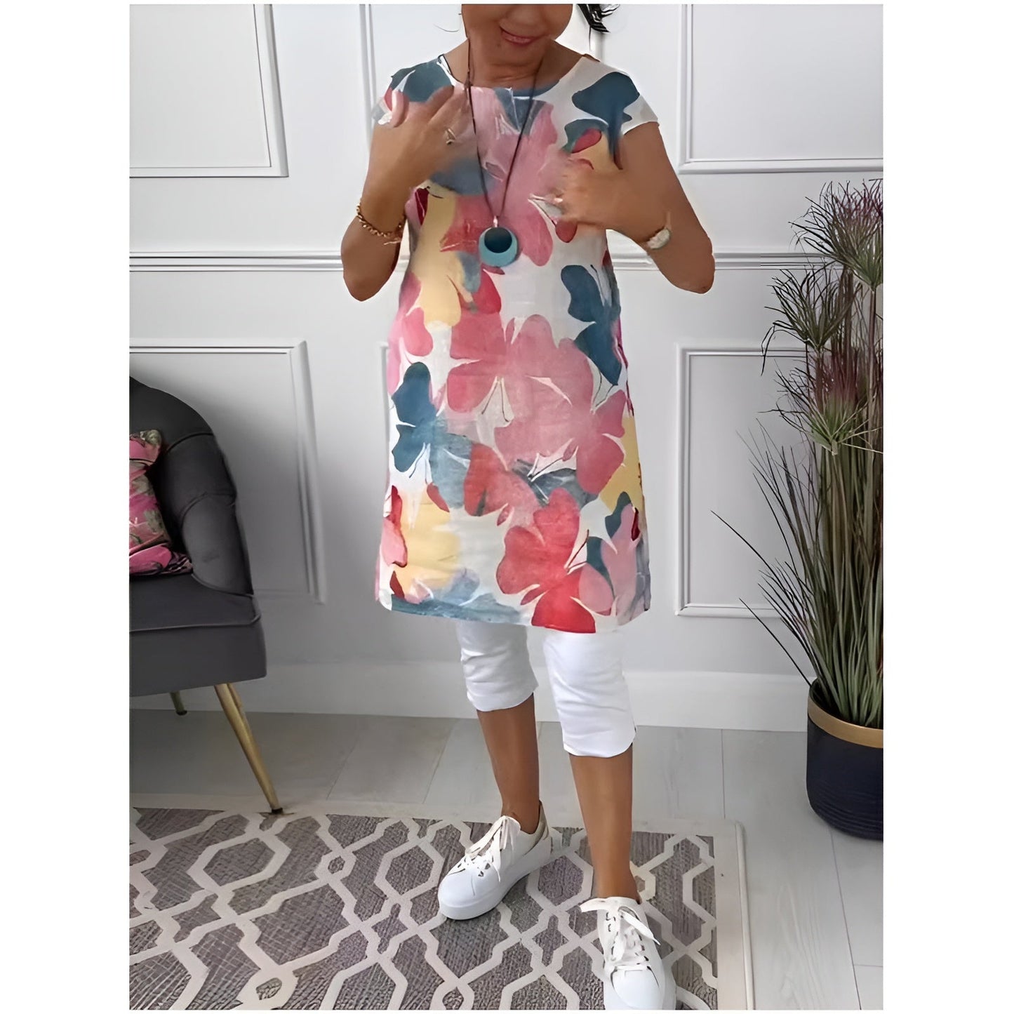 Evelyn - Vestido casual con bolsillos y manga corta