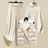 Armie - Conjunto de punto cómodo de tres piezas para mujer