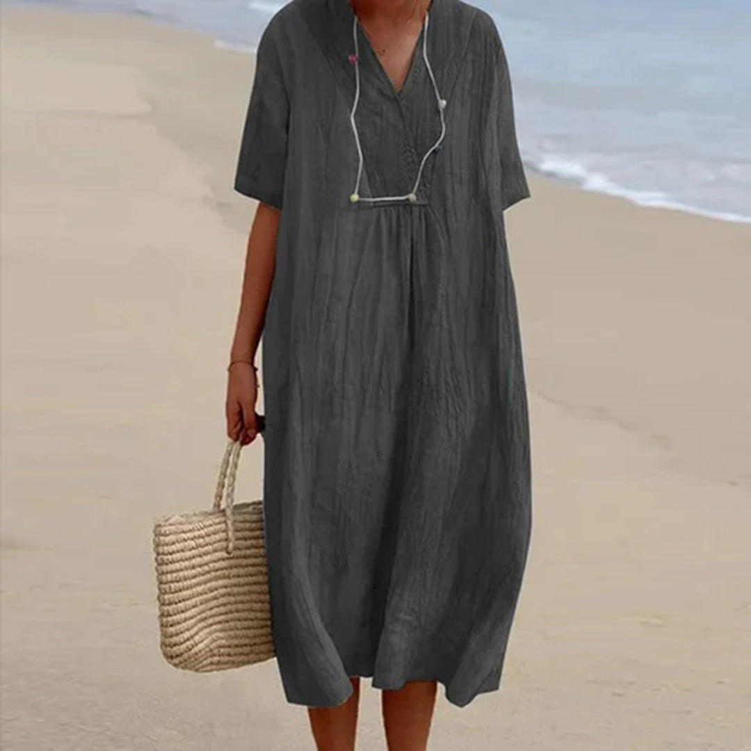 Quinley - Vestido largo ligero para mujer de inspiración vintage