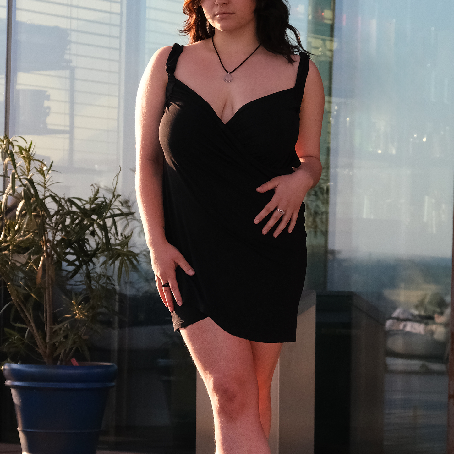 Vestido envolvente de bambú Marina para cubrir