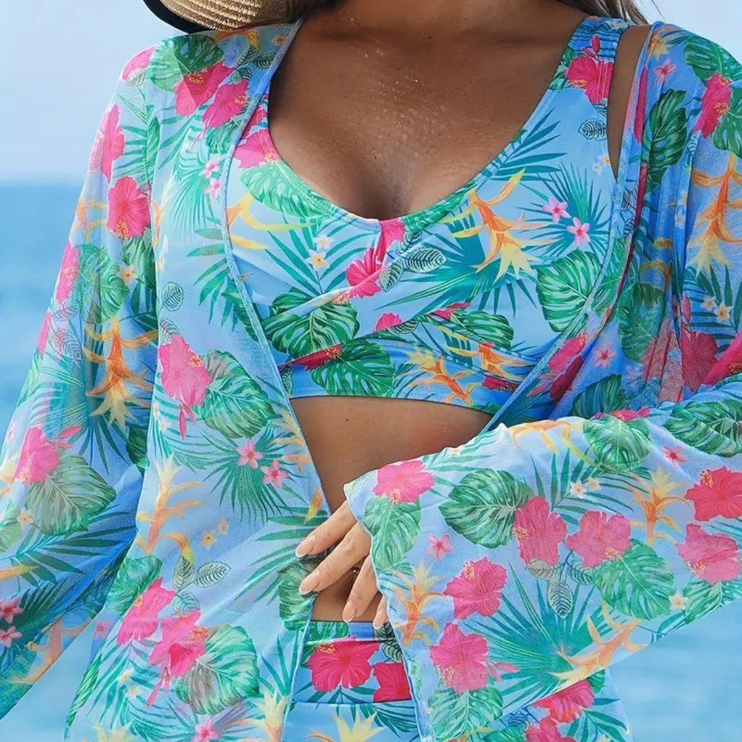 Conjunto de Bikini Joanna 3 Piezas Estilo Verano