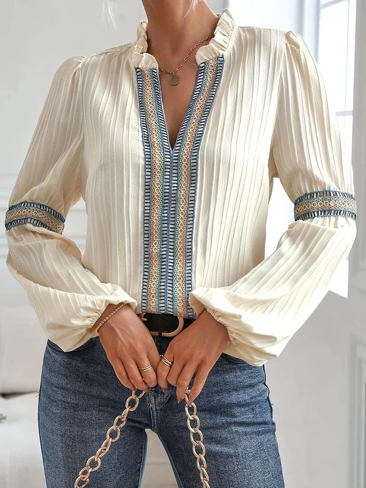 Barbie | Blusa de Viscosa de Lujo con Escote en V