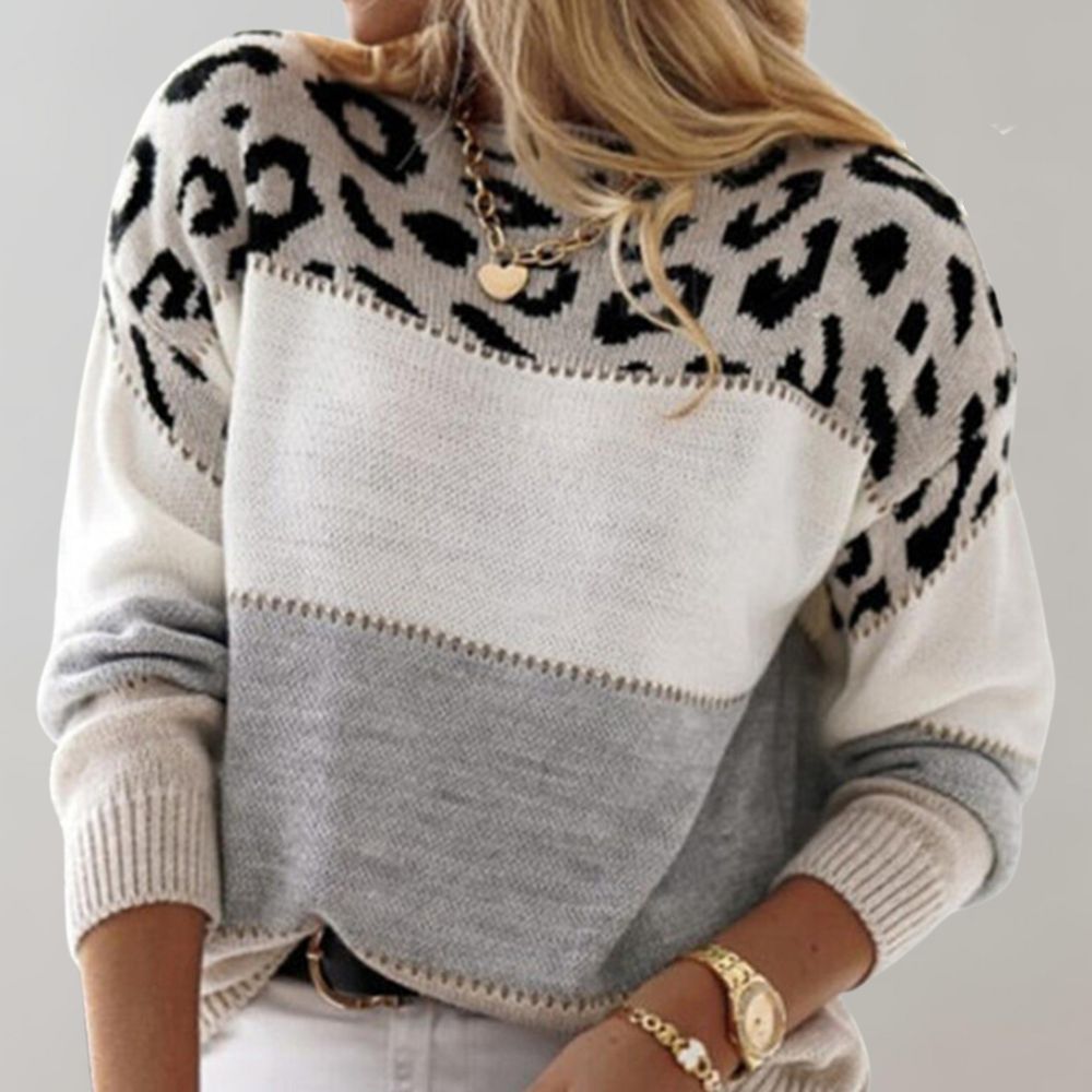 Lauren | Suéter de punto con estampado de leopardo para mujeres