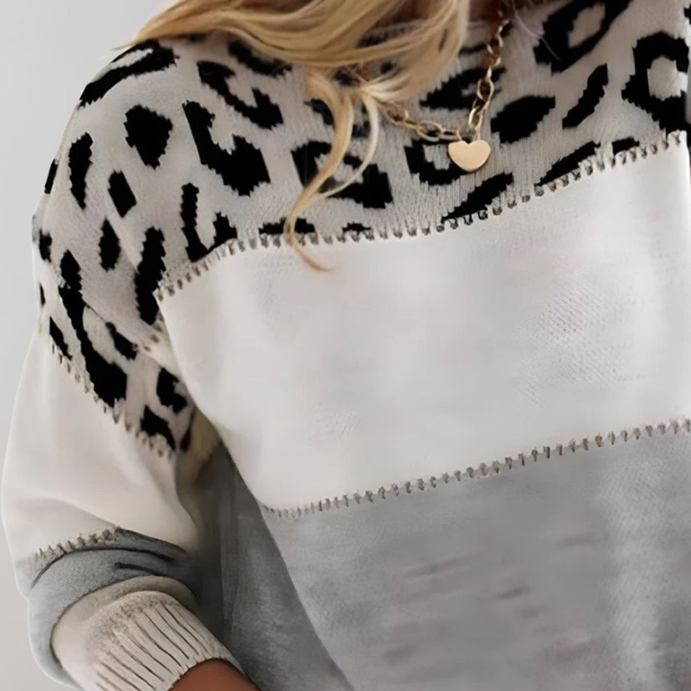 Lauren | Suéter de punto con estampado de leopardo para mujeres