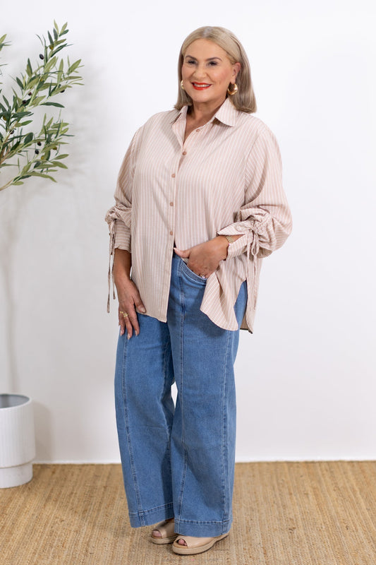 Laura | Camisa a rayas extragrande
