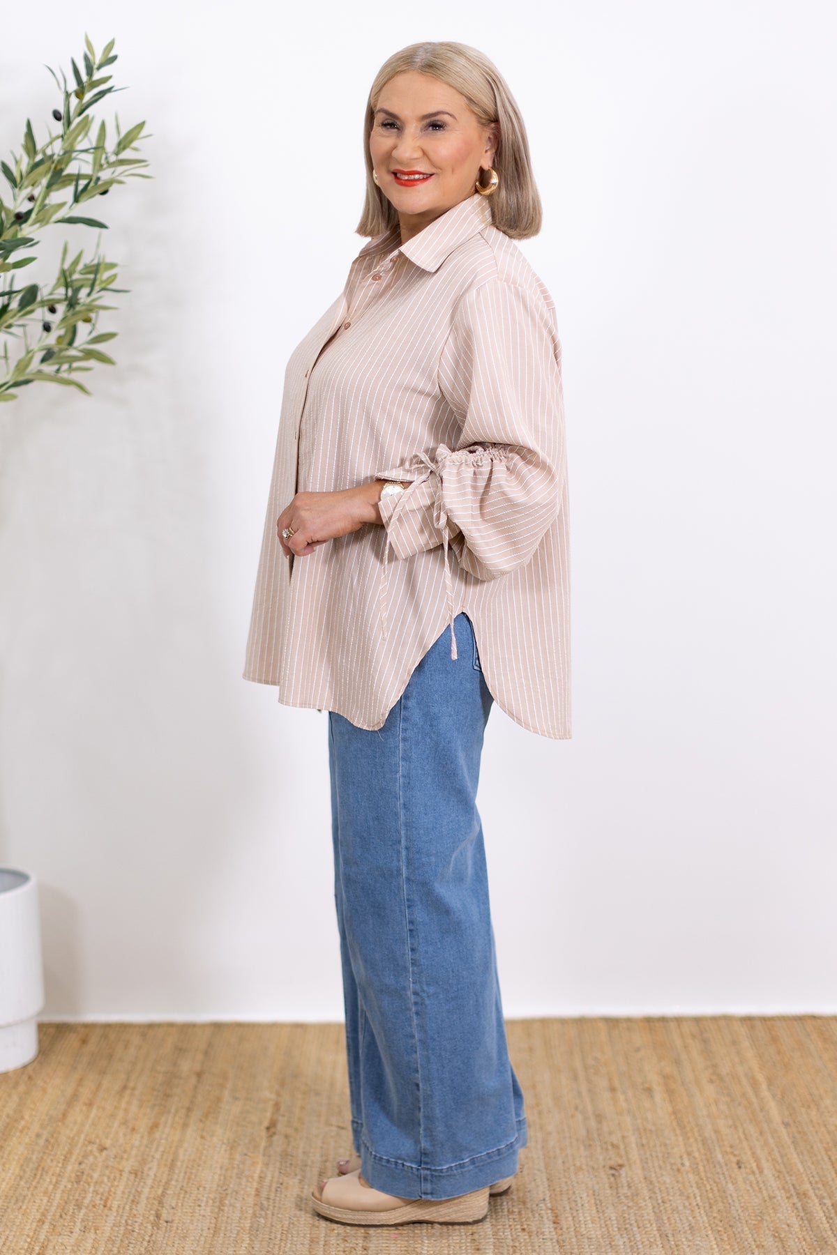 Laura | Camisa a rayas extragrande