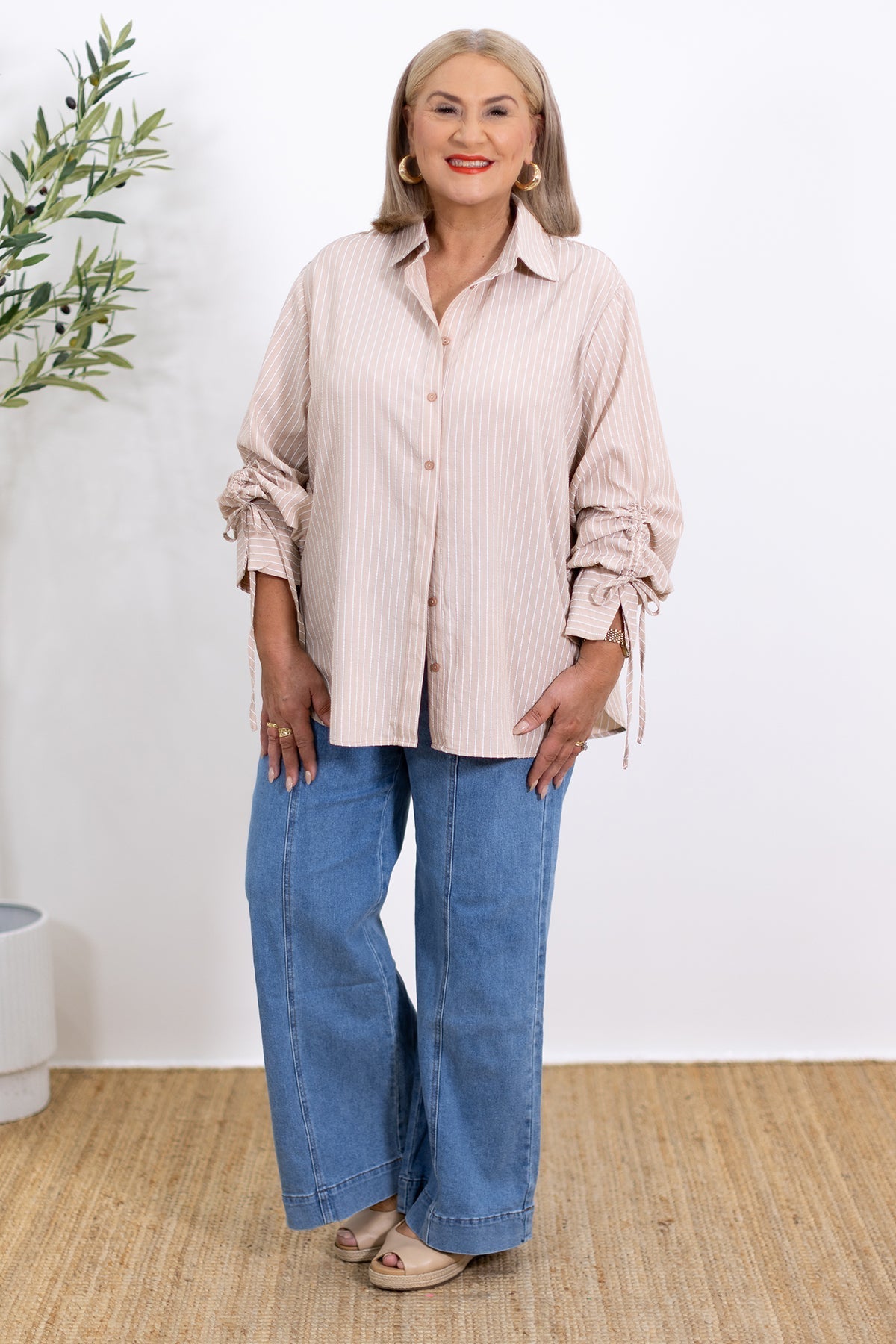 Laura | Camisa a rayas extragrande