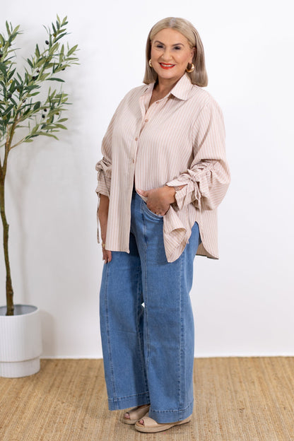 Laura | Camisa a rayas extragrande