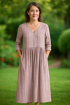Dabria - Vestido clásico casual a rayas