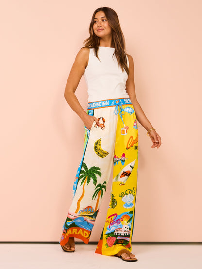 Oksana Coconut Palm Print Two-Piece Set