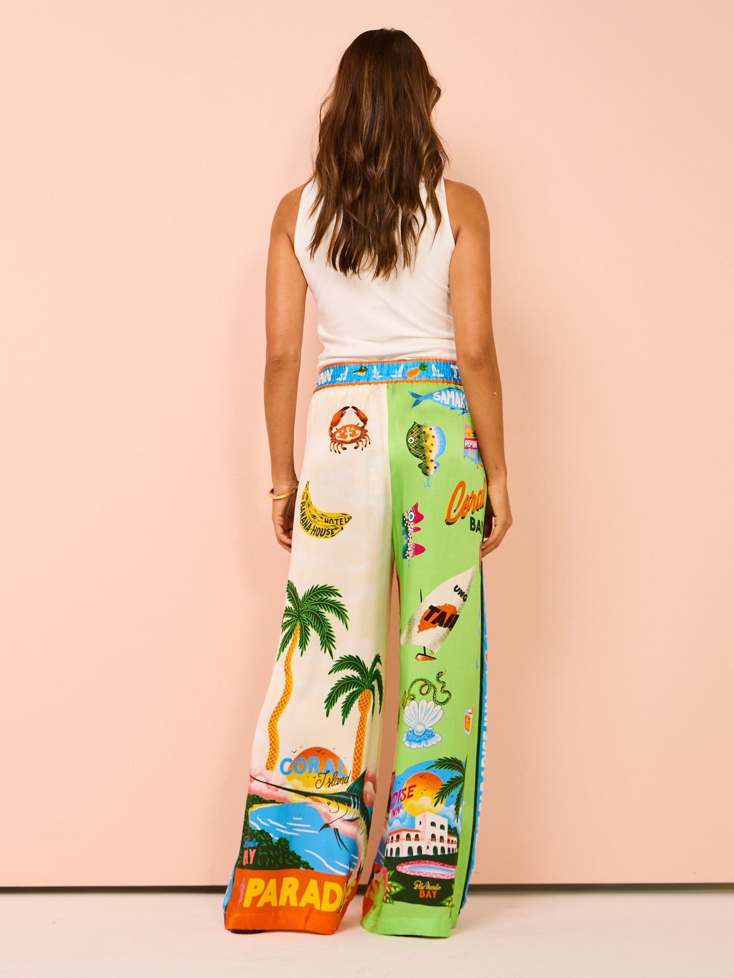 Oksana Coconut Palm Print Two-Piece Set