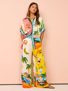 Oksana Coconut Palm Print Two-Piece Set