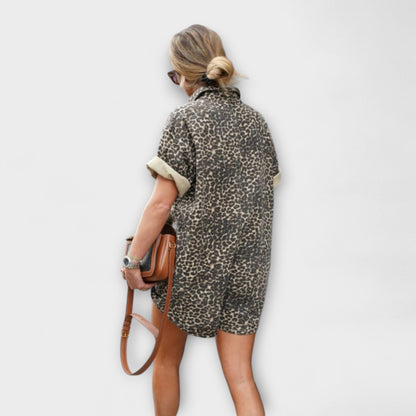 Nonette - Mono Camisa con Estampado de Leopardo