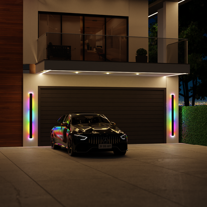 Lámpara de pared exterior moderna negra con LED