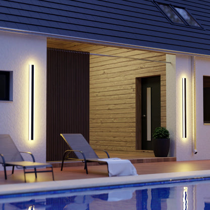Lámpara de pared exterior moderna negra con LED