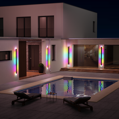 Lámpara de pared exterior moderna negra con LED