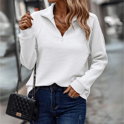 Jenica | Elegante Sudadera con Media Cremallera