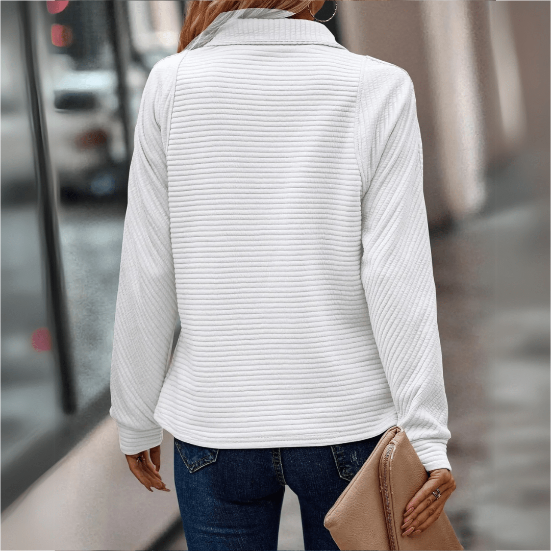 Jenica | Elegante Sudadera con Media Cremallera