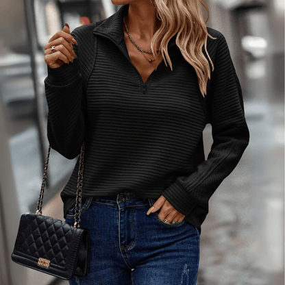 Jenica | Elegante Sudadera con Media Cremallera