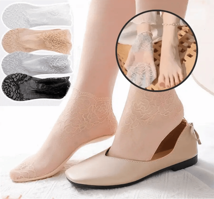 Invisible Lace Socks – Non-Slip No-Show Liner