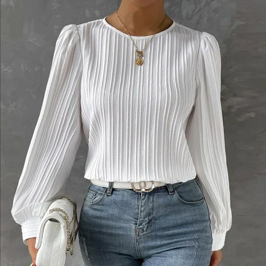 Ida – Blusa lisa para mujer – Simple y versátil