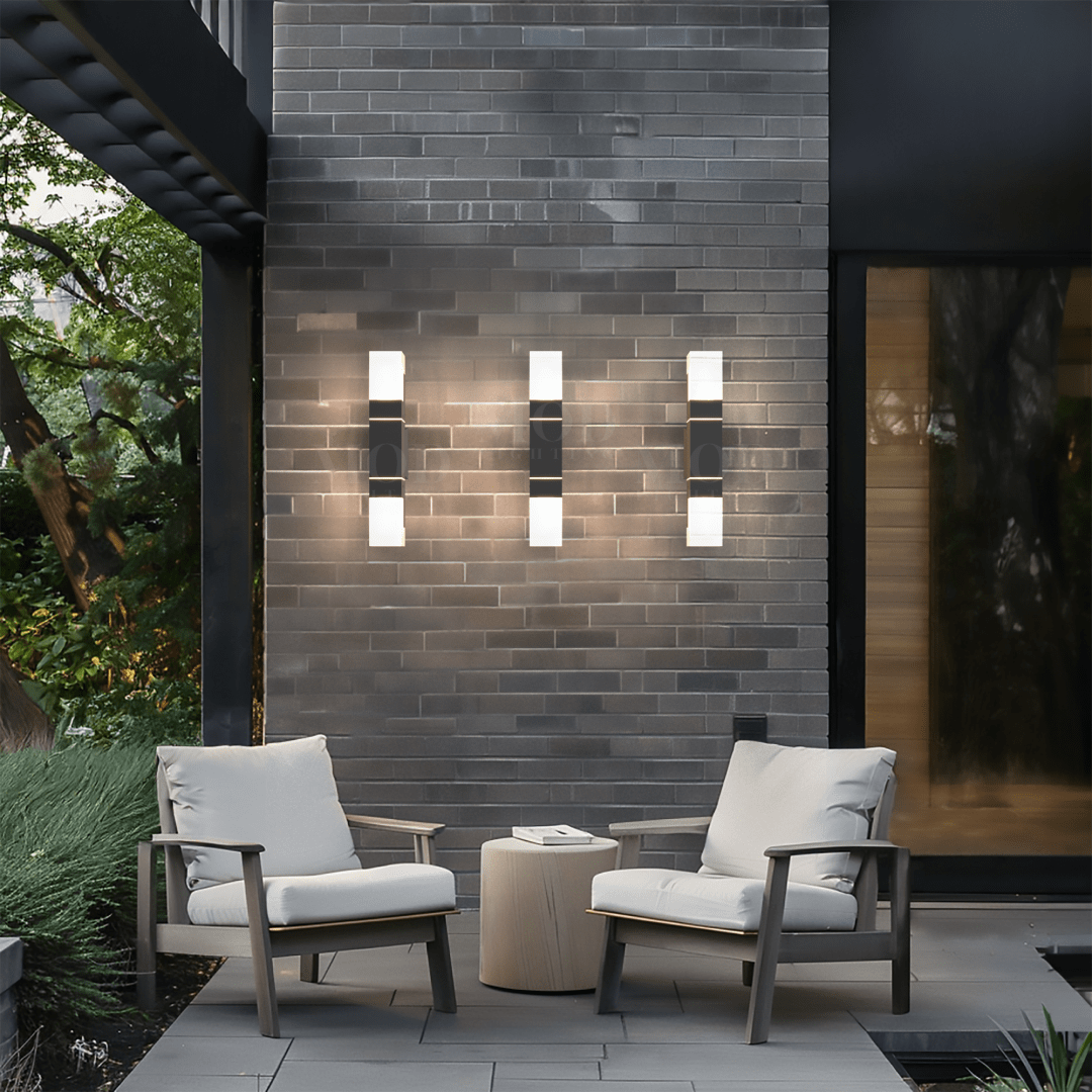Lámpara de pared exterior moderna de aluminio negro