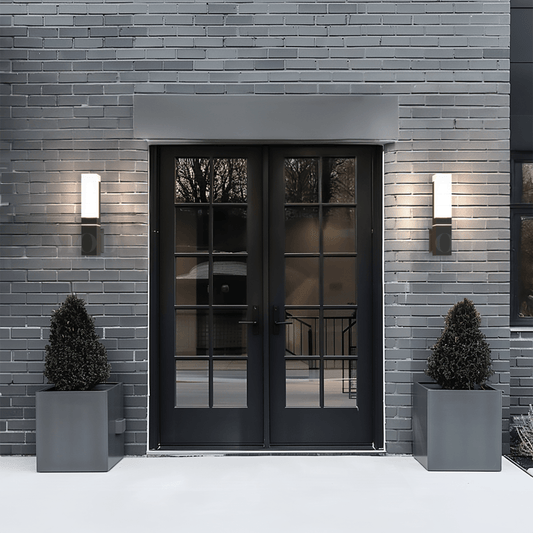 Lámpara de pared exterior moderna de aluminio negro