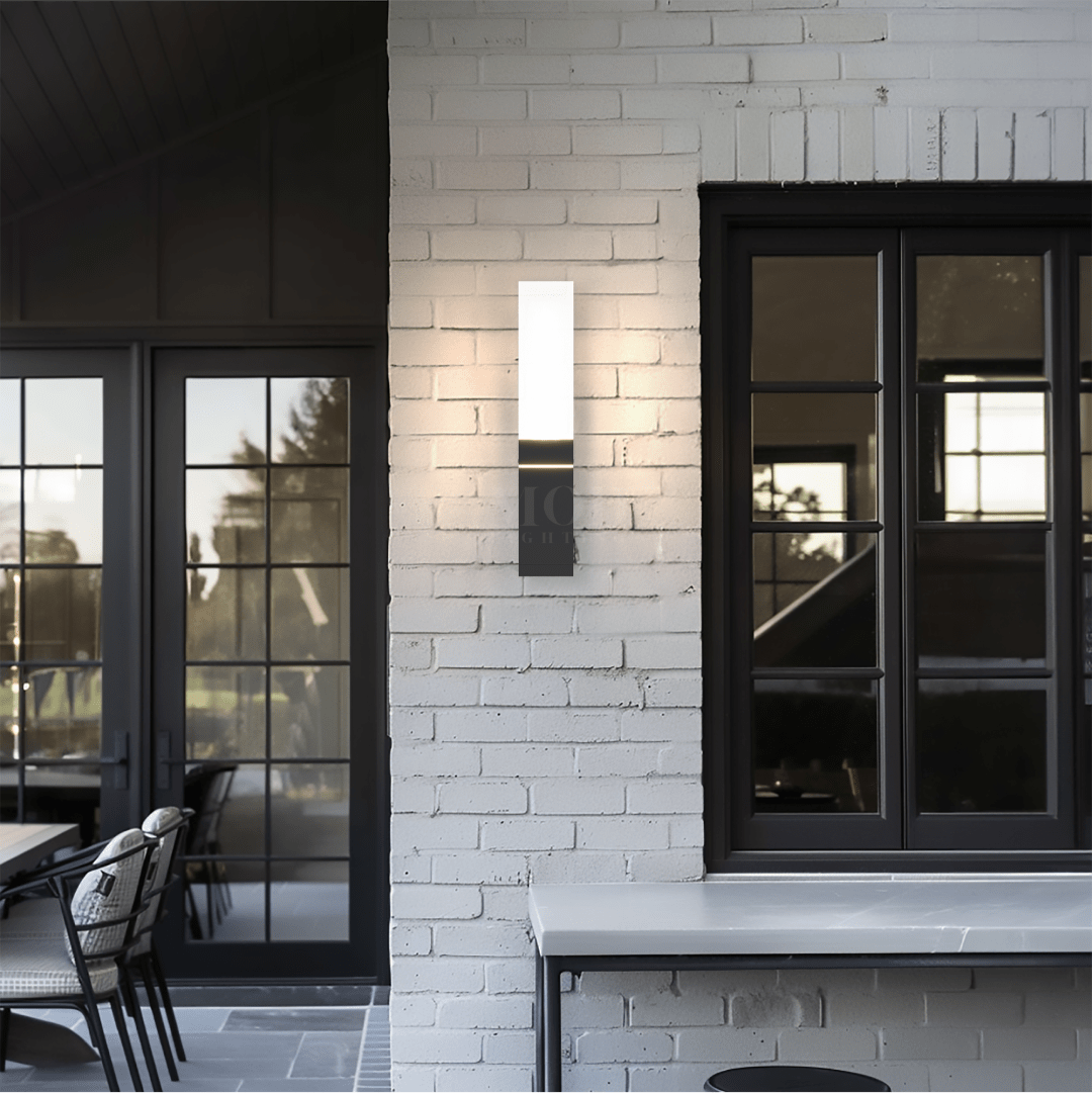 Lámpara de pared exterior moderna de aluminio negro
