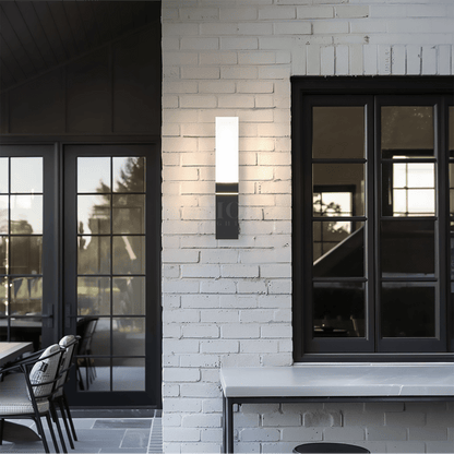 Lámpara de pared exterior moderna de aluminio negro