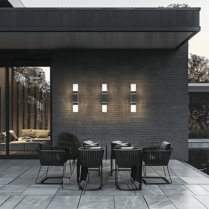 Lámpara de pared exterior moderna de aluminio negro