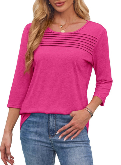 Mona | Blusa plisada de manga 3/4