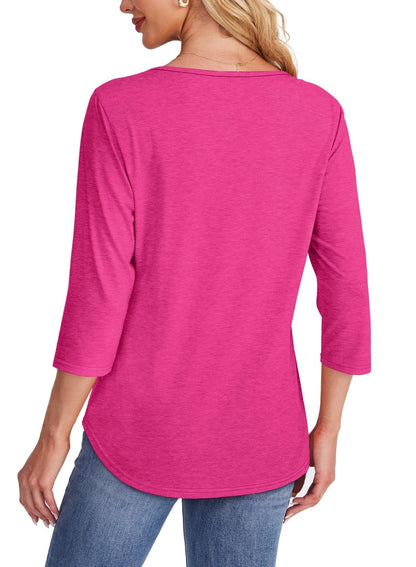 Mona | Blusa plisada de manga 3/4