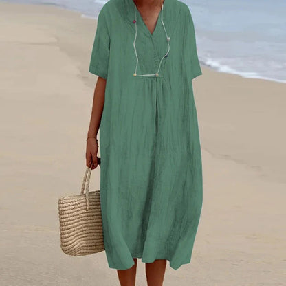 Quinley - Vestido largo ligero para mujer de inspiración vintage