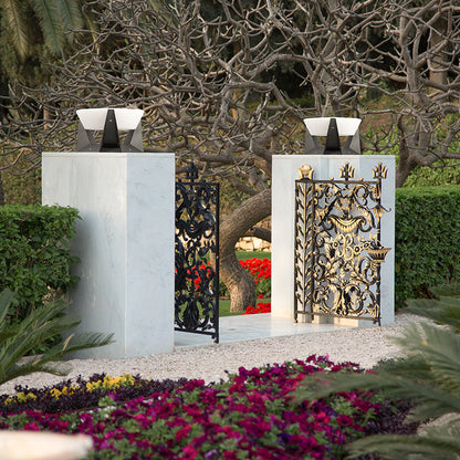 Luz solar LED para jardín exterior con marco de hierro