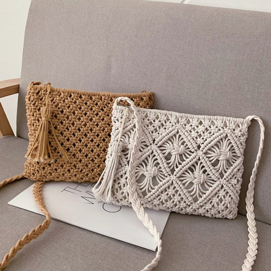 WovenVibe - Stylish Shoulder Bag with Zipper