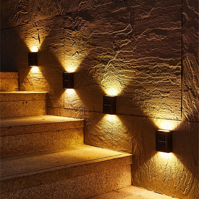 Luz solar de pared para exteriores para cercas de jardín