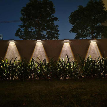Luz solar de pared RGB para terraza y fachada con iluminación de 4 lados y selección de color