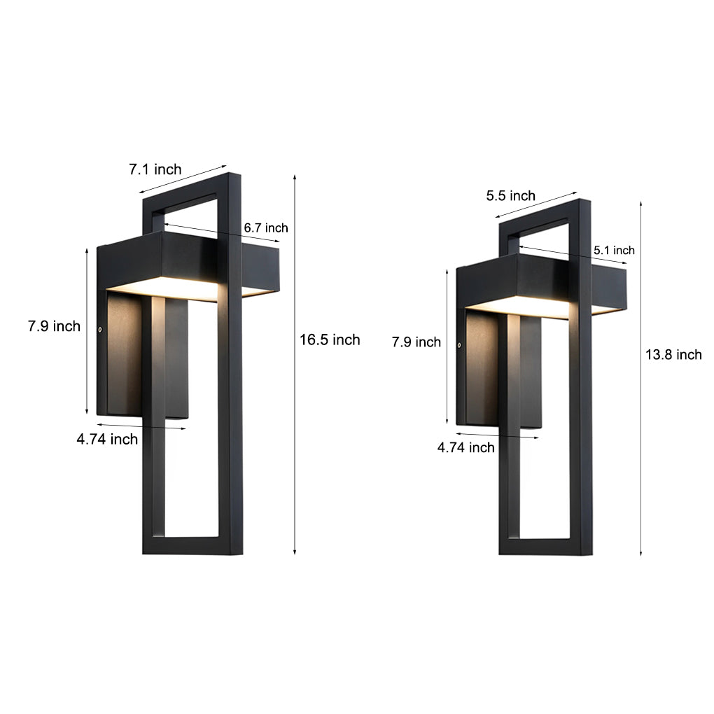 Lámpara de pared exterior moderna negra con LED