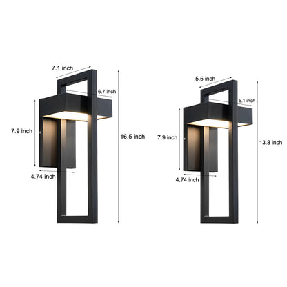 Lámpara de pared exterior moderna negra con LED