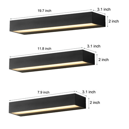 Lámpara de pared moderna negra impermeable para exteriores