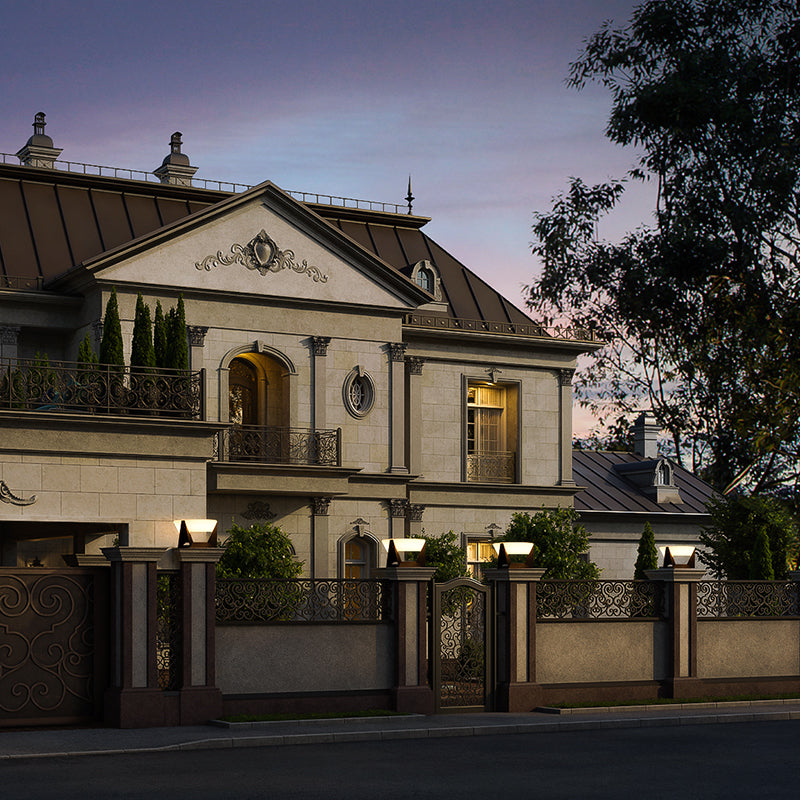 Luz solar LED para jardín exterior con marco de hierro
