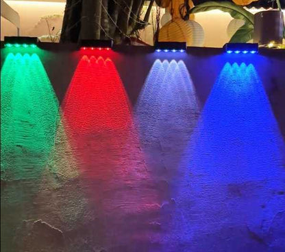 Luz solar de pared RGB para terraza y fachada con iluminación de 4 lados y selección de color