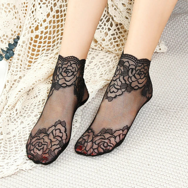 Invisible Lace Socks – Non-Slip No-Show Liner