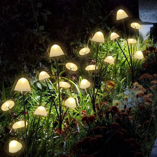 Luces solares de jardín en forma de seta para senderos
